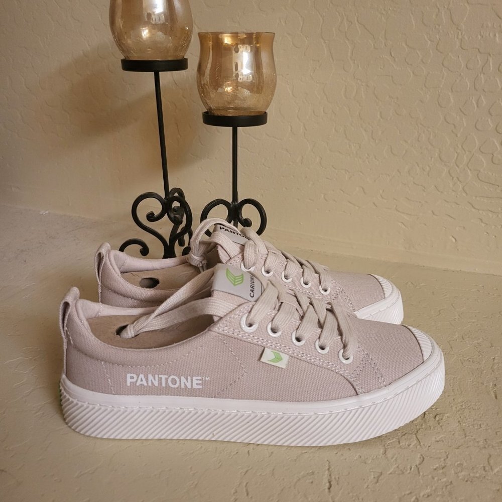 Cariuma x Pantone Sneakers OCA Low Top Beige Canvas Casual UNISEX Sz 6.5 NWT - Picture 4 of 10